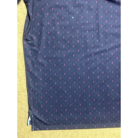 Greyson Polo Shirt Men Size 2XL‎ Navy Red Rose Floral All Over Print Performance - Picture 9 of 11